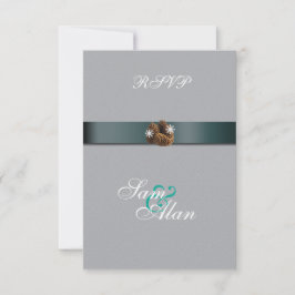 Winter Hochzeiten Snowflakes Pinecones RSVP Karte
