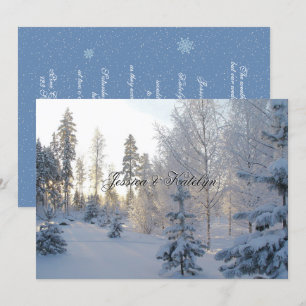 Winter Hochzeitseinladung in den Pinienwald Einladung