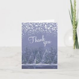 Winter Hochzeitskiefern blau Dankeschön Karten