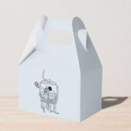 Winter Hochzeitskilaufen zeichnend Geschenkschachtel