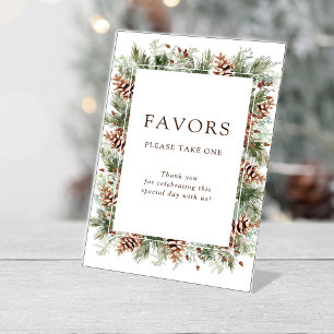 Winter Hochzeitspodest-Schild Sockelschild