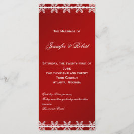 Winter-Hochzeitsprogramm für Red White Snowflake Programm