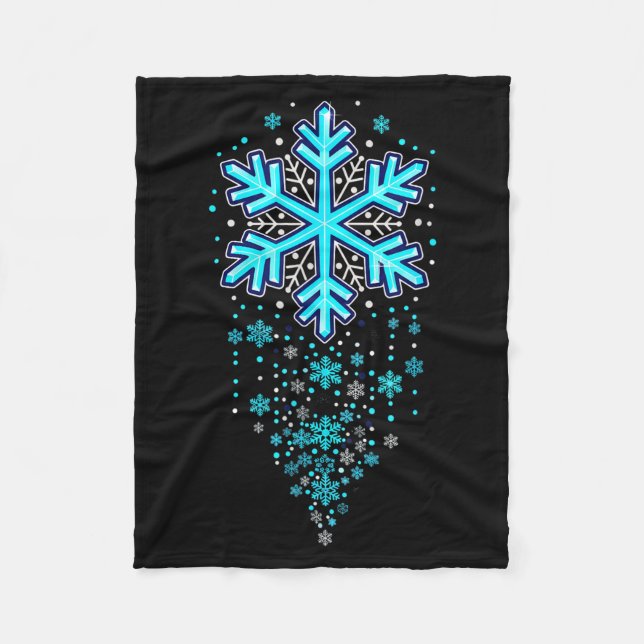 Winter Holiday Apparel - Blue Snowflake Cascade, I Fleecedecke (Vorderseite)