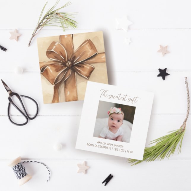 Winter Holiday Baby Geburtsankündigung Ankündigung (Von Creator hochgeladen)