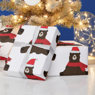 Winter Holiday Brown Bär Geschenkpapier