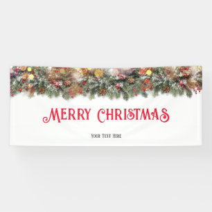 Winter Holiday Floral Indoor Christmas Banner