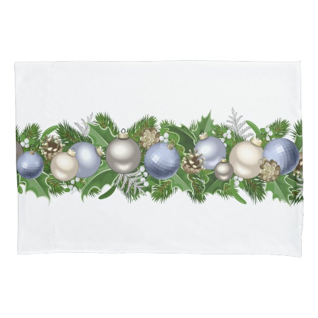 Winter Holiday Garland Pillowcase Kissenbezug (Vorderseite)