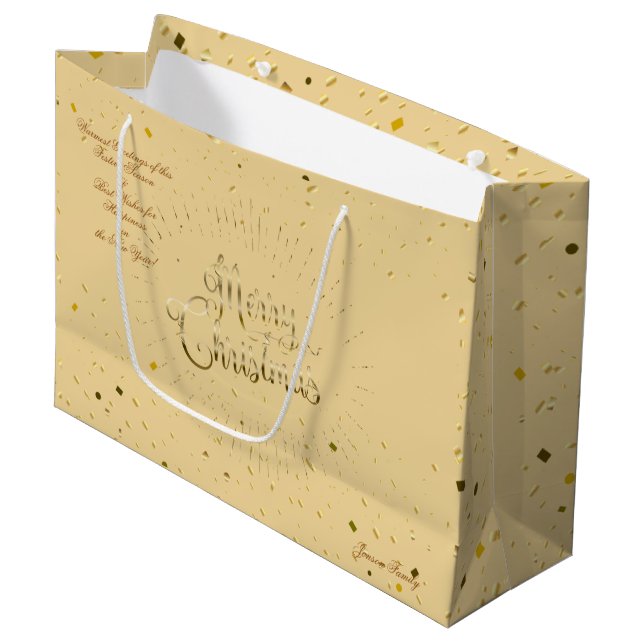 Winter Holiday Geschenktaschen wünscht XMAX Person Große Geschenktüte (Vorderseite Schrägansicht)