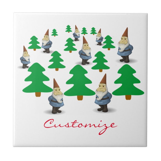Winter Holiday Gnomes Weihnachtsbaumen Thunder_Cov Fliese (Vorderseite)