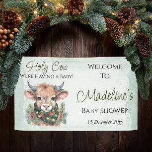 Winter Holiday Highland Heilige Kuh Baby Dusche Banner