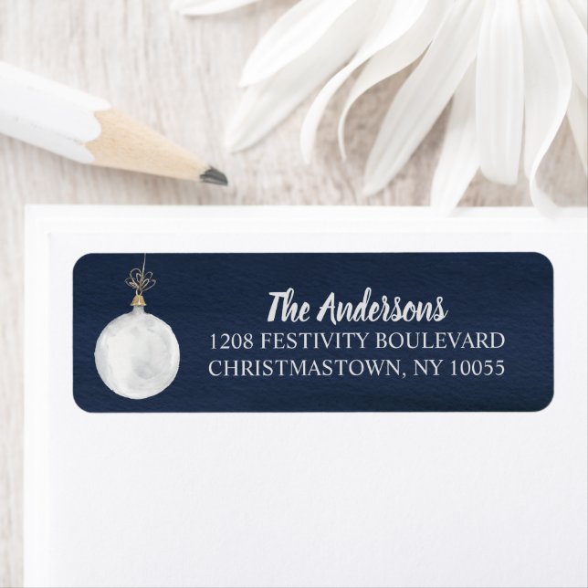 Winter Holiday Ornament Navy Blue (Insitu)
