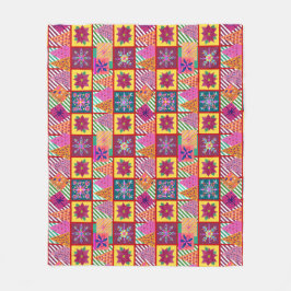 Winter Holiday Patchwork Fleecedecke