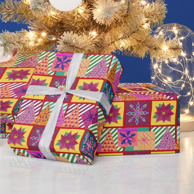 Winter Holiday Patchwork Geschenkpapier (Feiertage)