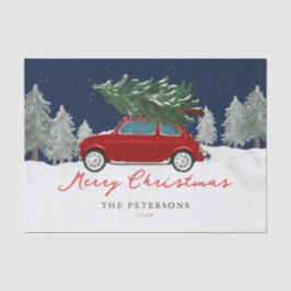Winter Holiday Red Truck Weihnachten Familiengesch Seidenpapier