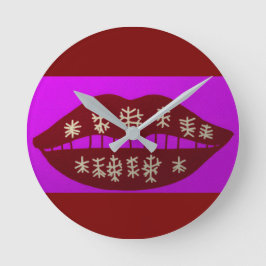 Winter Holiday Smile Runde Wanduhr