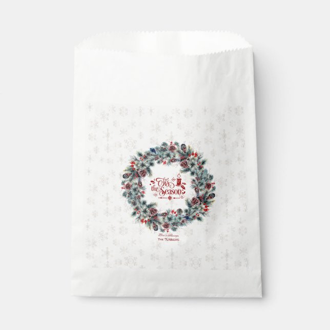 Winter Holiday Wreath 'Das ist die Jahreszeit Mong Geschenktütchen (Vorderseite)