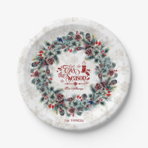 Winter Holiday Wreath 'Das ist die Jahreszeit Mong Pappteller