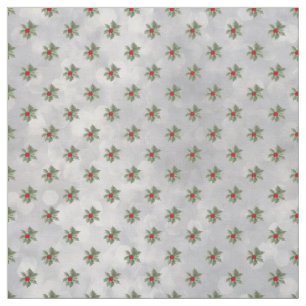 Winter Holly Berry Pattern Fabric Stoff