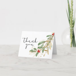 Winter Holly Danke-Card Dankeskarte