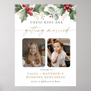 Winter-Holly-Kinder Hochzeitsprobe Abendessen Poster
