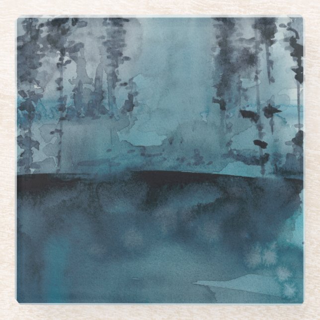 Winter-Holz Glasuntersetzer (Vorderseite)