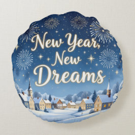 Winter home New Year Round Pillow Rundes Kissen