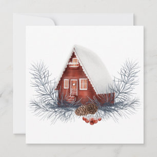 Winter House Festive  Karte