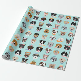 Winter Hund Gesichter Geschenkpapier