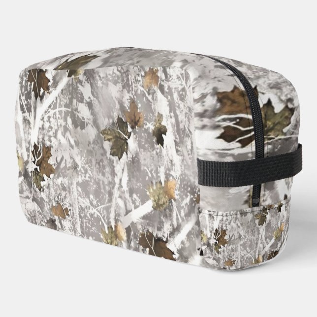 Winter Hunting Camouflage Look Waschbeutel (Linke Seite)