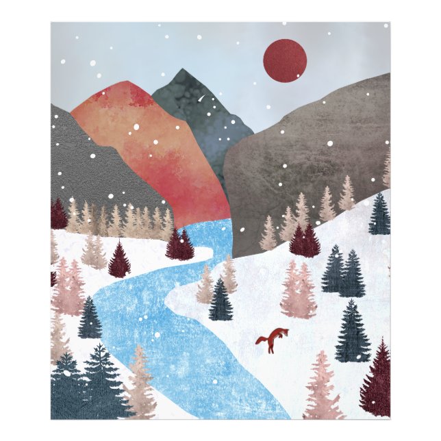 Winter Hunting Fox Fotodruck (Vorne)