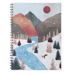 Winter Hunting Fox Notizblock