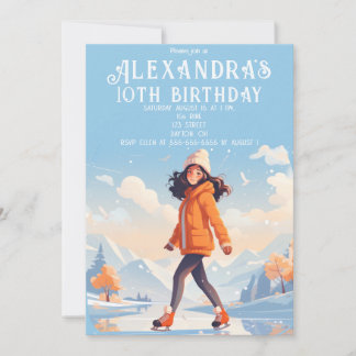Winter Ice Skaten Party Einladung