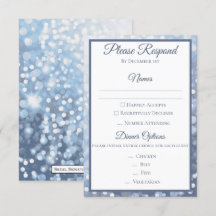 Winter Icy Blue Wedding RSVP
