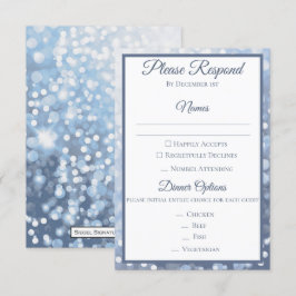 Winter Icy Blue Wedding RSVP Einladung