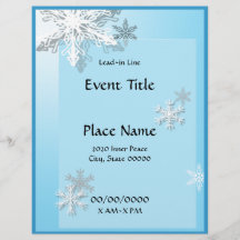 Winter Icy Snowflakes Event Flyer