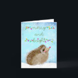 Winter Igel BLANK Grußkarte Dankeskarte<br><div class="desc">Diese leere Karte wird den Feiertagsjubelfaktor beleben!</div>