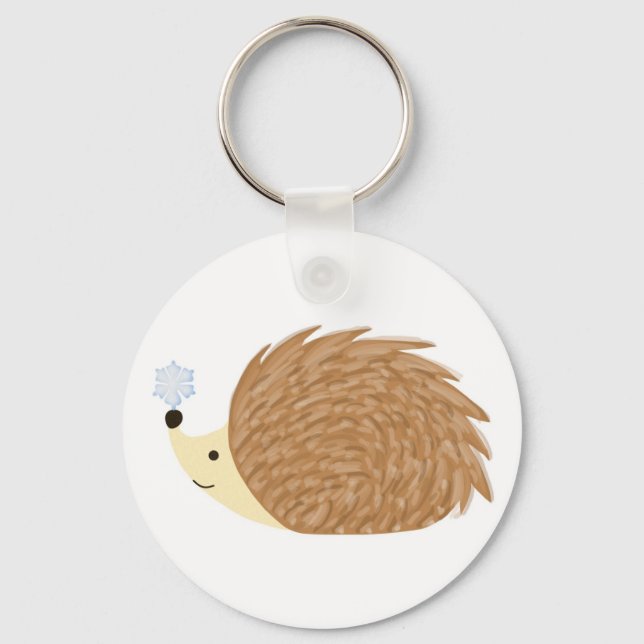 Winter Igel Schlüsselanhänger (Vorderseite)