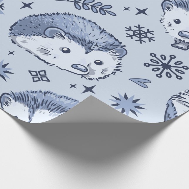 Winter Igel Wrapper Geschenkpapier (Ecke)