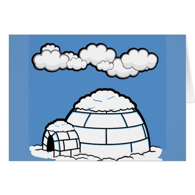Winter IGLOO SNOW BLUE SKY WHITE CLOUDS CARTOON (Vorderseite (Horizontal))