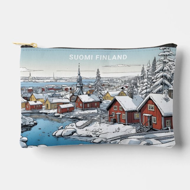 Winter Illustration für benutzerdefinierten Text F Zubehörtasche (Vorderseite)