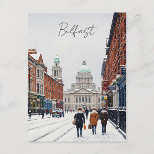 Winter im Belfast Rathaus Postkarte