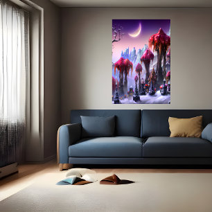 Winter im coolen Wald   AI Art Poster