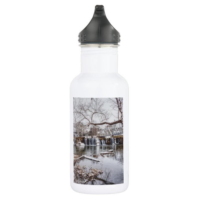 Winter im Finley Dam Wasserflasche aus Edelstahl (Rechts)