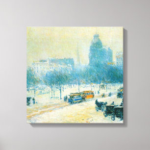 Winter im Gewerkschafts-Quadrat durch Childe Leinwanddruck