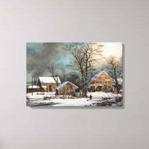Winter im Land, wickelte kalter Morgen Leinwand