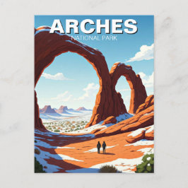 Winter im Nationalpark Moab Utah Arches Postkarte