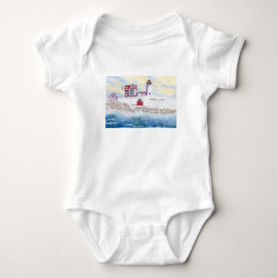 Winter im Nubble LIghthouse in Maine Baby Strampler