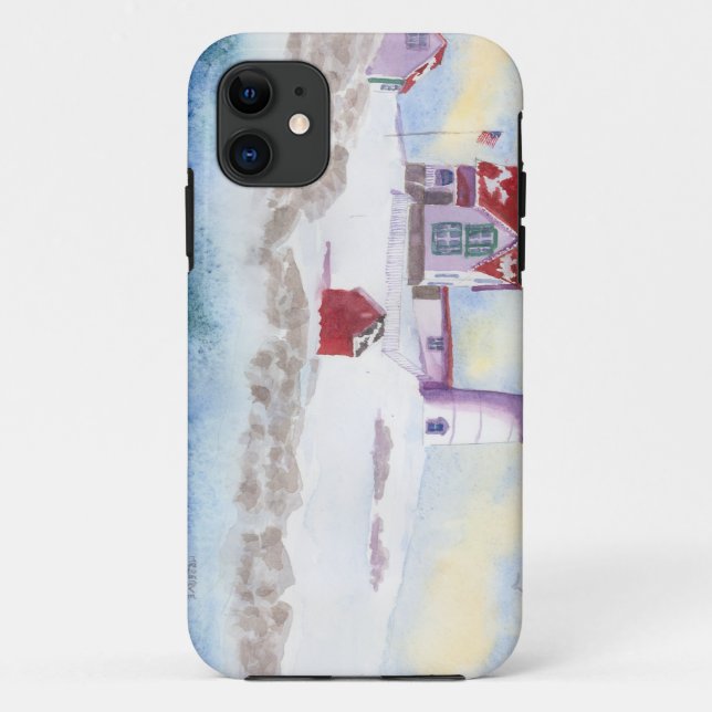Winter im Nubble LIghthouse in Maine Case-Mate iPhone Hülle (Rückseite)