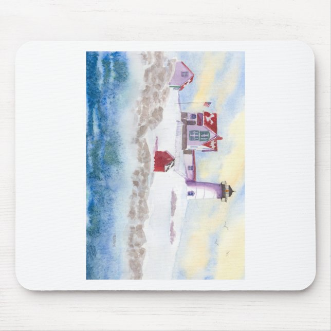Winter im Nubble LIghthouse in Maine Mousepad (Vorne)