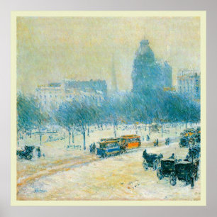 Winter im Union Square von Frederick Childe Hassam Poster
